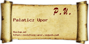Palaticz Upor névjegykártya